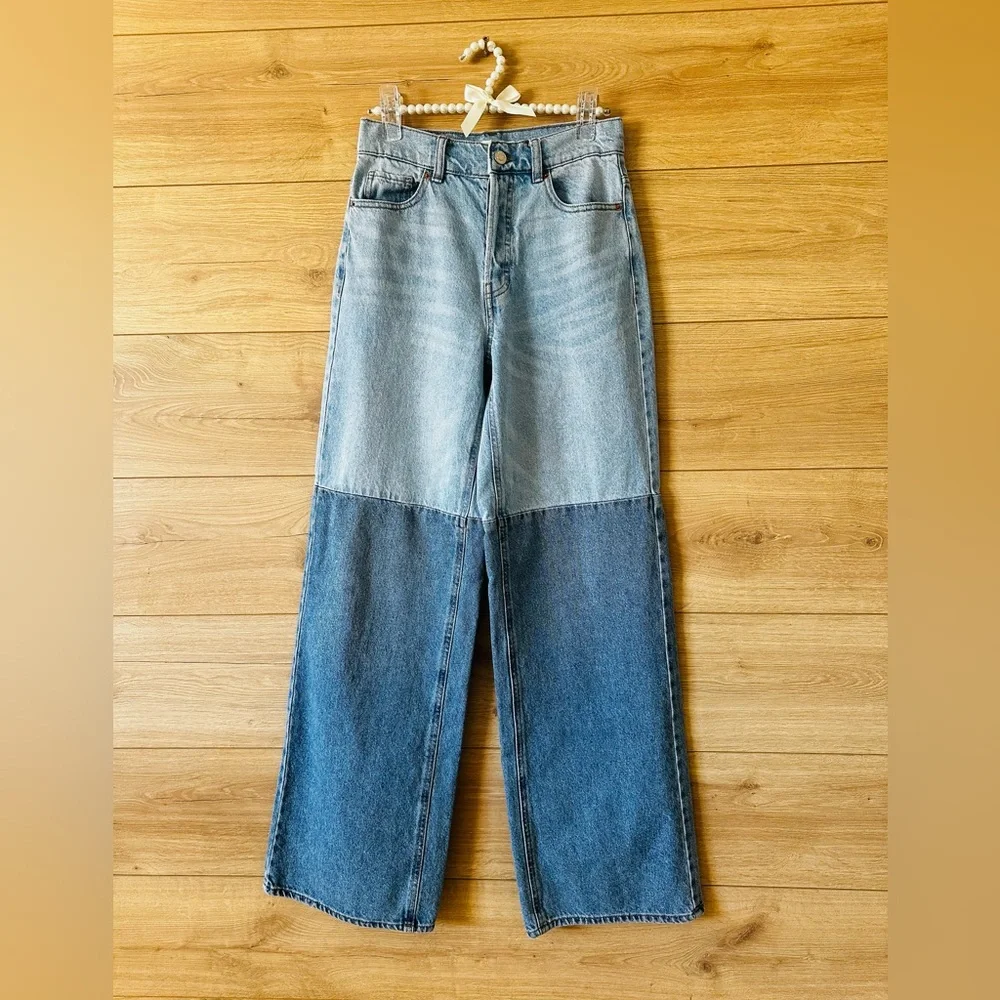 PacSun Light and Dark Blue Flare Jeans